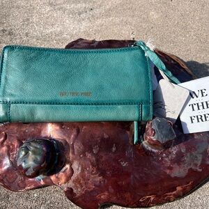 NWT Free People We The free Emerson Turquoise Leather  Wallet